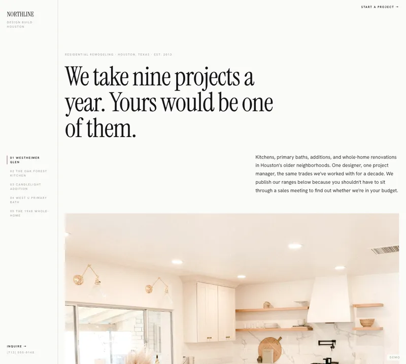 Northline Design Build demo website